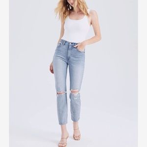abercrombie and fitch the mom high rise distressed jeans